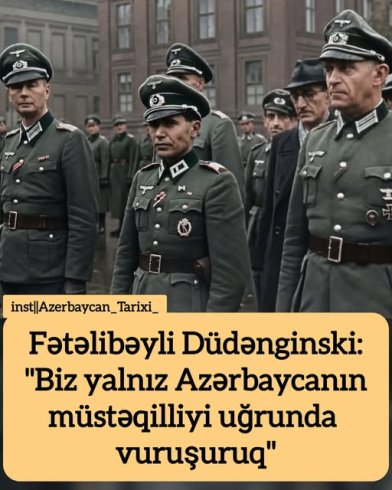 Əbdürrəhman Fətəlibəyli Düdənginski : "Əgər biz bilsək ki, rusların yerinə almanlar Azərbaycanda ağalıq edəcəklər, biz sizinlə bir addım da atmayacağıq. Biz yalnız Azərbaycanın müstəqilliyi uğrunda vuruşuruq"